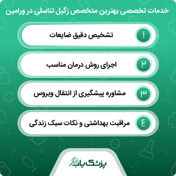 تخصص های بهترین متخصص زگیل تناسلی در ورامین