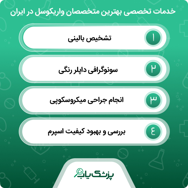 تخصص های بهترین دکتر واریکوسل در ایران