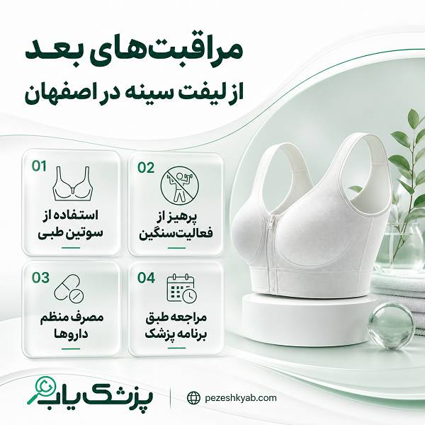 مراقبتهای بعد از لیفت سینه در اصفهان