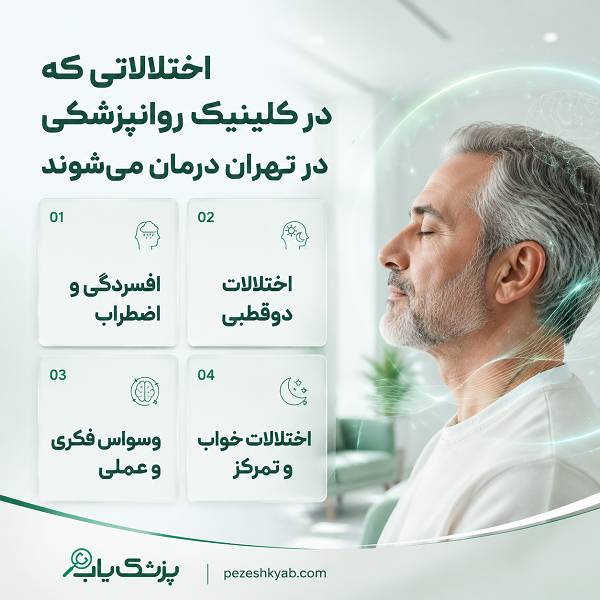 اختلالاتی که در کلینیک روانپزشکی در تهران درمان میشوند