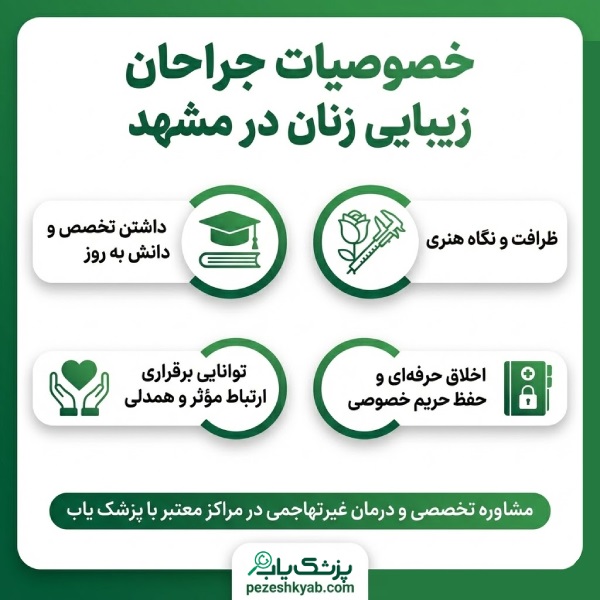 خصوصیات جراحان زیبایی زنان در مشهد