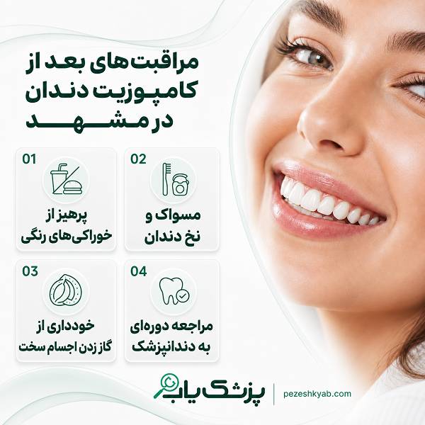 مراقبتهای بعد از کامپوزیت دندان در مشهد