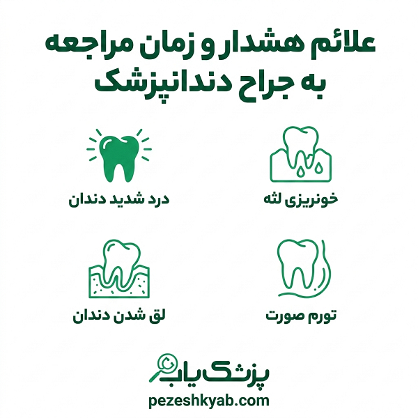 علائم هشدار و زمان مراجعه به جراح دندانپزشک