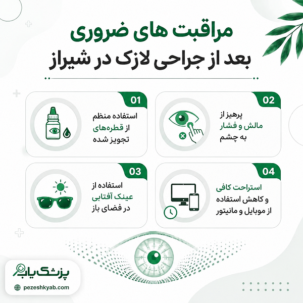 مراقبت های ضروری بعد از جراحی لازک در شیراز