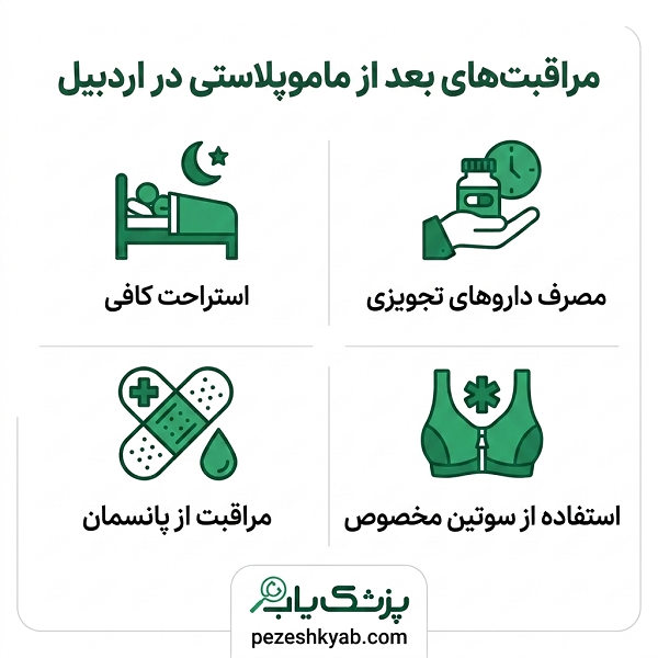 مراقبت های بعد از ماموپلاستی در اردبیل