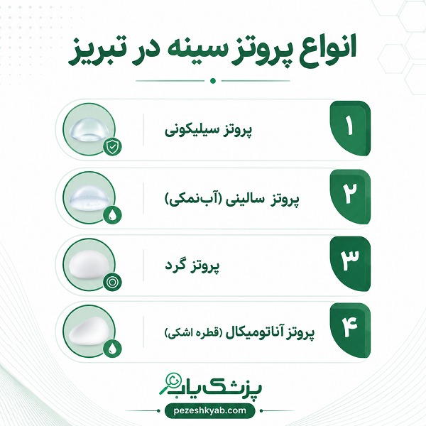 انواع پروتز سینه در تبریز