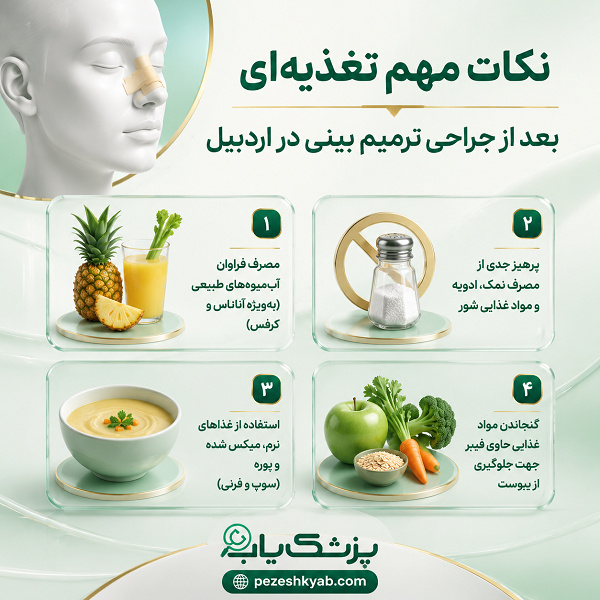 نکات مهم تغذیهای بعد از جراح ترمیم بینی در اردبیل