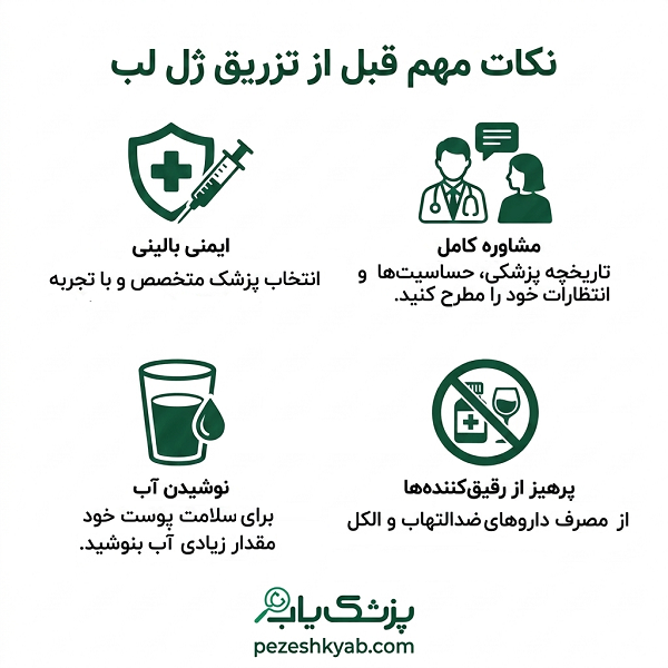 نکات مهم قبل از تزریق ژل لب در پونک