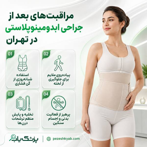 مراقبتهای بعد از جراحی ابدومینوپلاستی در تهران