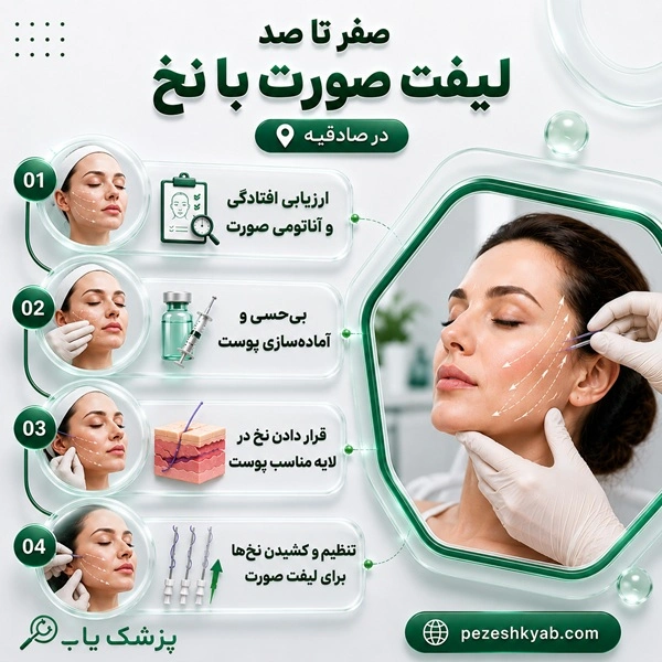 صفر تا صد لیفت صورت با نخ در صادقیه