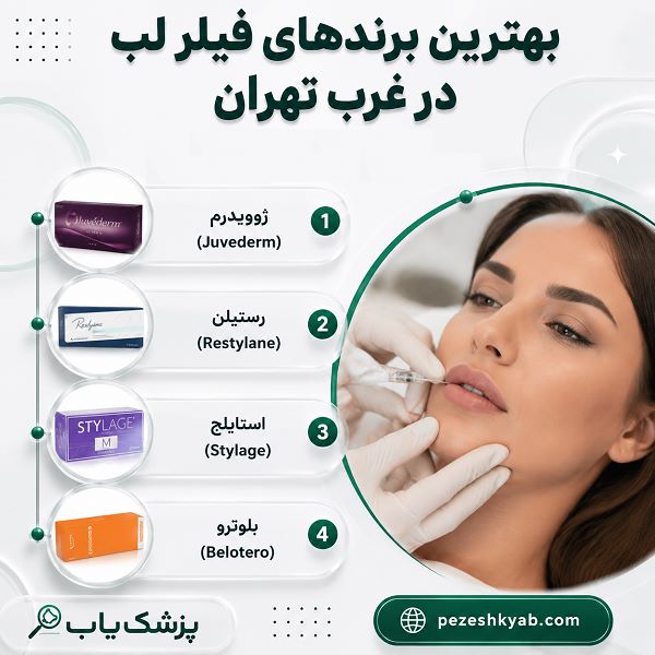 بهترین برندهای فیلر لب در غرب تهران