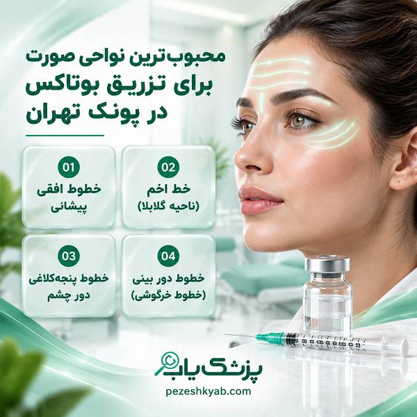 محبوبترین نواحی صورت برای تزریق بوتاکس در پونک تهران