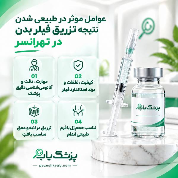 عوامل موثر در طبیعی شدن نتیجه تزریق فیلر بدن در تهرانسر