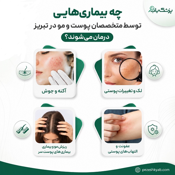 چه بیماریهایی توسط متخصصان پوست و مو در تبریز درمان میشوند؟