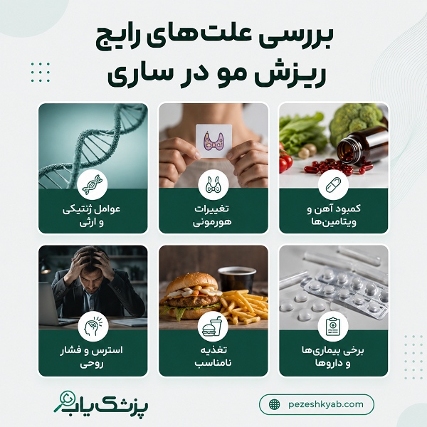 بررسی علتهای رایج ریزش مو در ساری